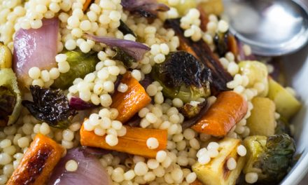 Warm Israeli Couscous Salad with Fennel Roasted Fall Vegetables